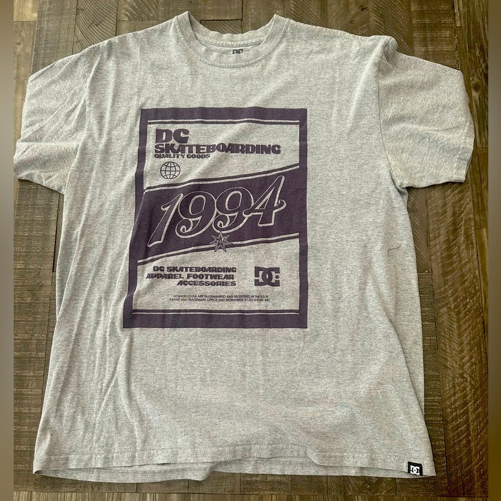 Gray DC Skateboarding Short Sleeved Tee